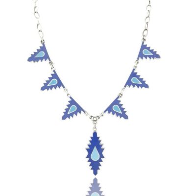 Gargantilla Esmalte Almenas 6 Piezas en Plata y Esmalte