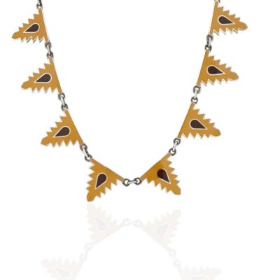 Gargantilla Esmalte Almenas 8 Piezas en Plata y Esmalte