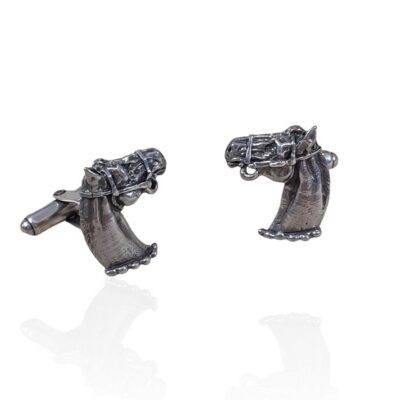 Gemelos caballo plata