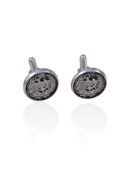 Gemelos escudo Caminos Canales y Puertos. Plata