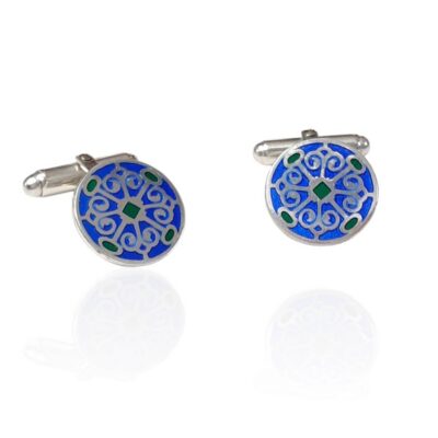 Gemelos esmalte redondos filigrana