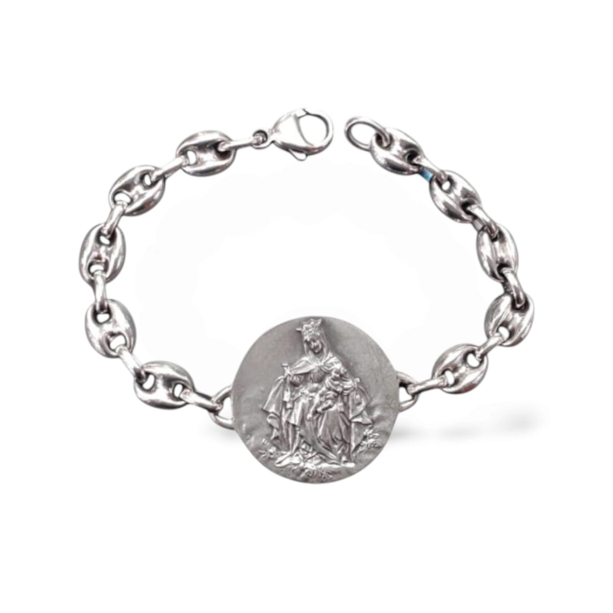 Pulsera Escapulario. Virgen del Carmen y Sagrado Corazón.