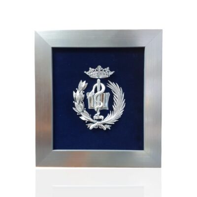 Escudo de Medicina.  Plateado.